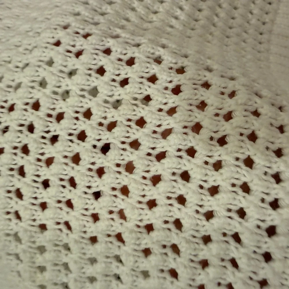 ME+EM White Open-Knit Cotton Sweater Tagged size L, fits more like S-M (!) - Picture 5 of 12